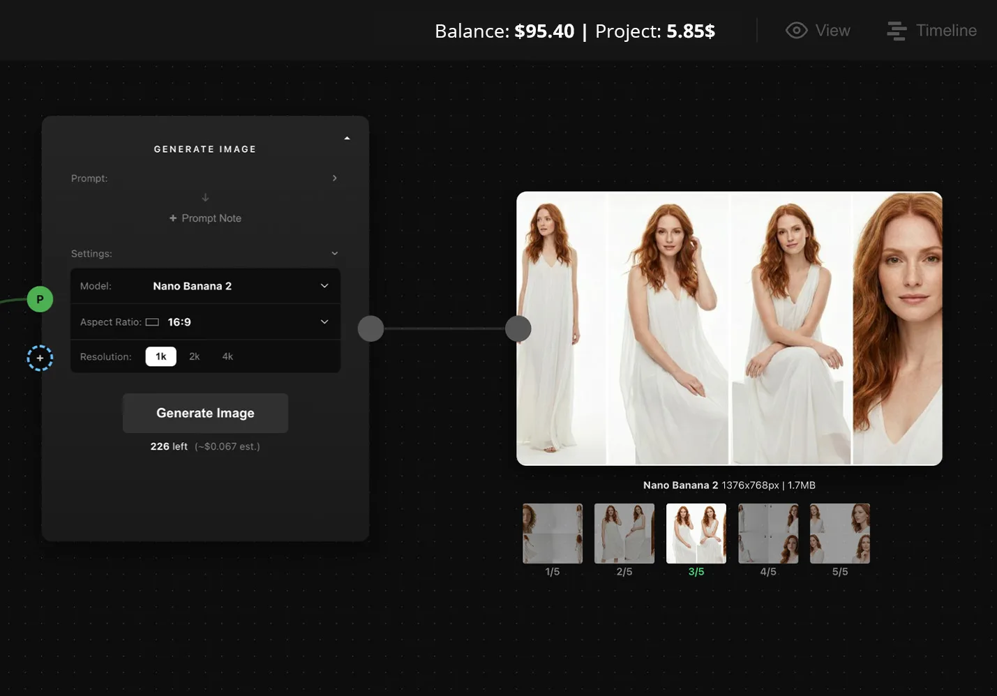 Node Composer, Real-time cost tracking interface