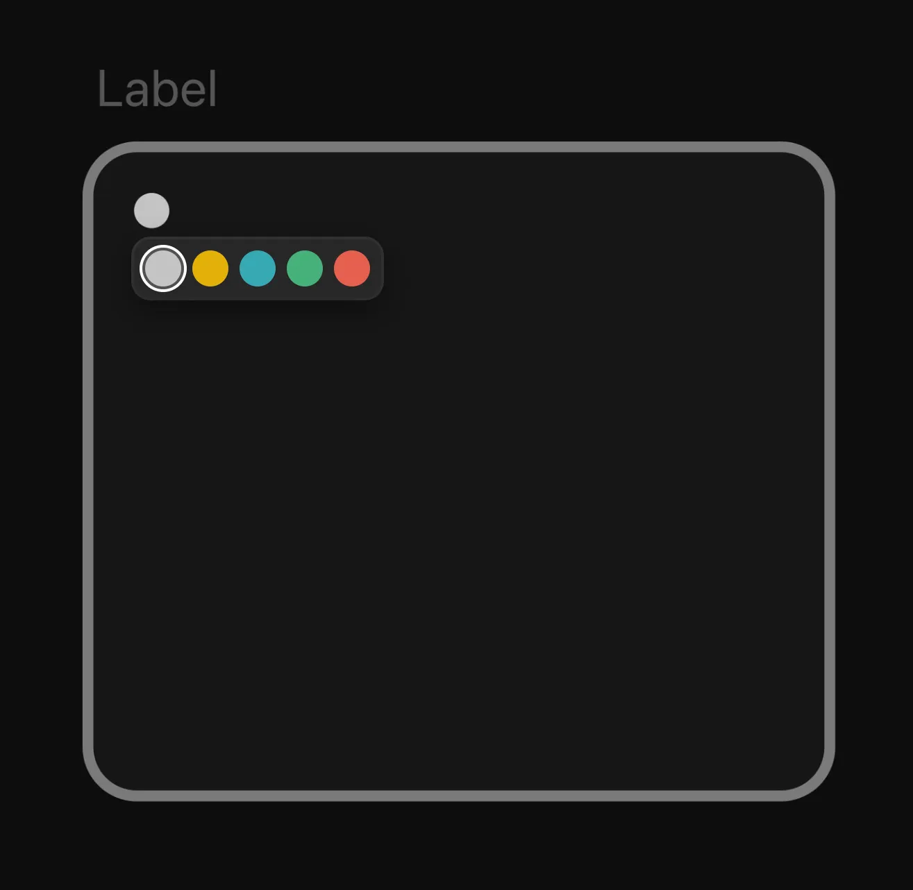 A Frame grouping several nodes on the canvas, with its label and colour dot