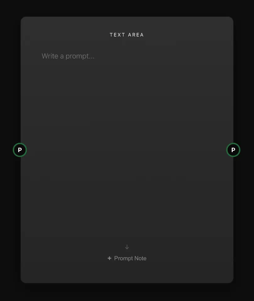The Text Area node with a prompt written in it
