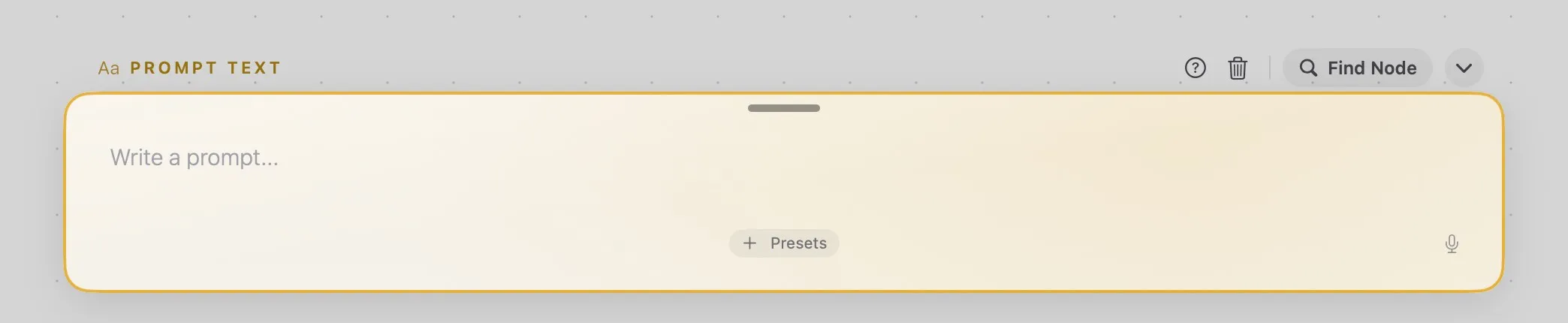 The Prompt bar open on a Prompt Text